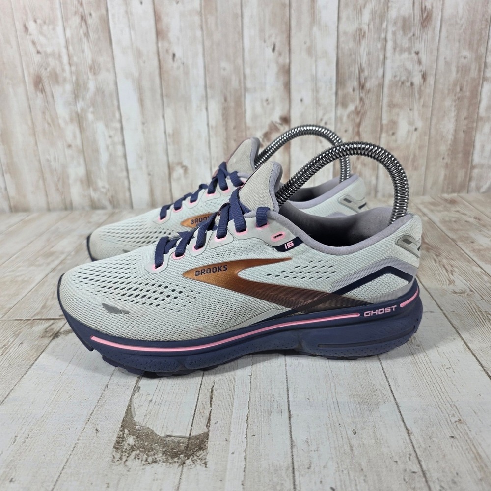 Brooks Ghost 15 Womens Running Shoes Wide D Oyster Pink Alloy Size 5.5 - Picture 4 of 8
